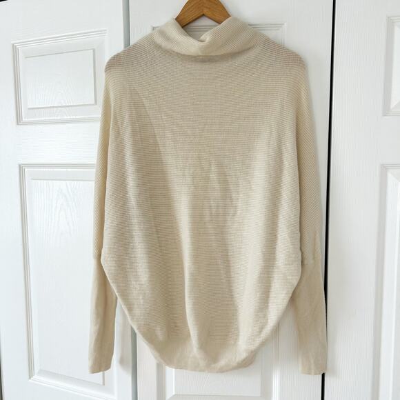 AllSaints Cream Ivory Cowl Neck Oversized Turtleneck Sweater Size Small EUC - Picture 2 of 5